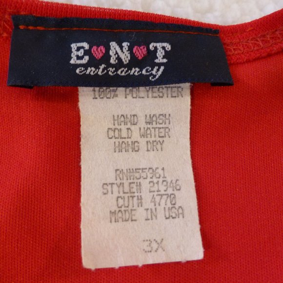 Entrancy Women's Vintage Belle Sleeves Sexy Red Blouse Top Shirt Party Work 3X - Picture 4 of 8